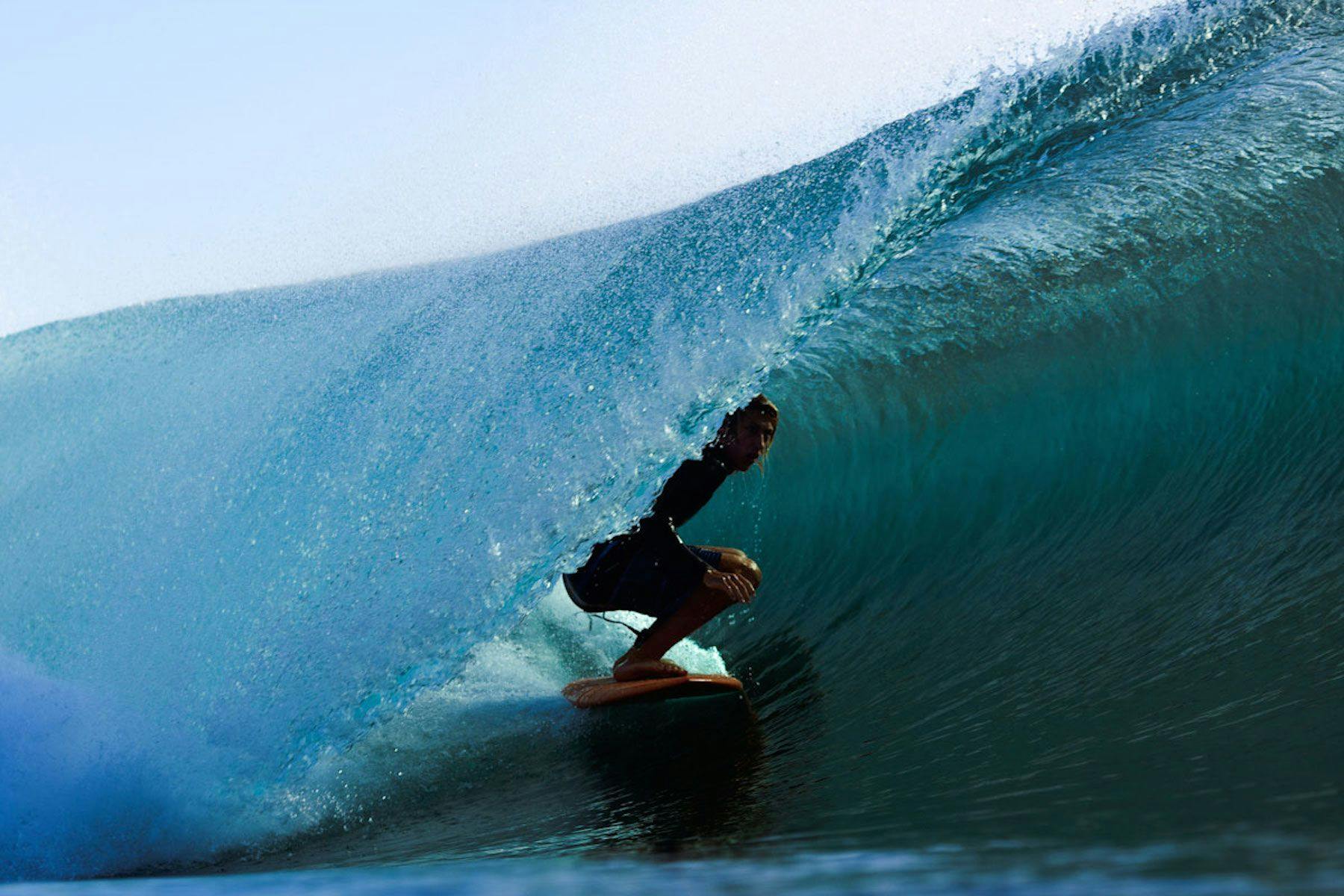 Ryan Burch at G Land on a 4'11 Fish. Photo Todd Glaser