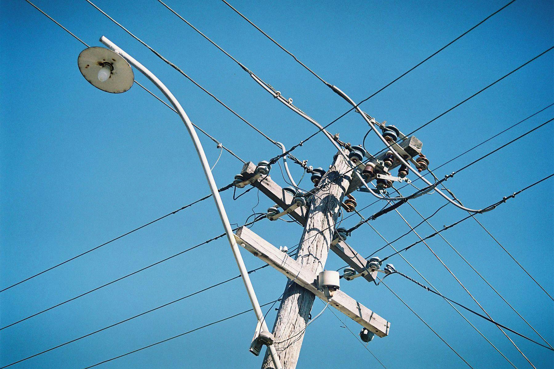 power lines and a street light in western australia