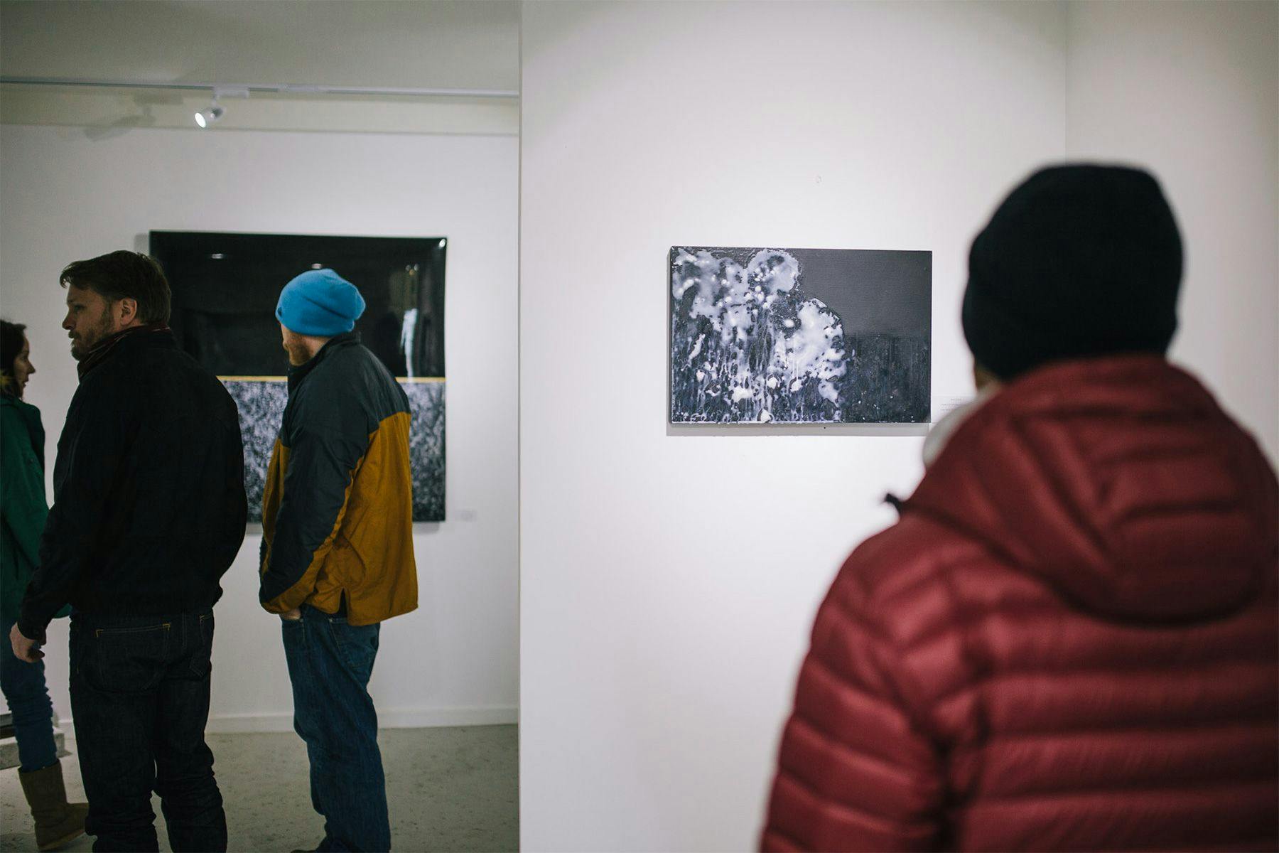 Ben's wax works at Blue Black, a 2015 cold water surf exhibition at Circle Contemporary Gallery. Photographed by Adj Brown.