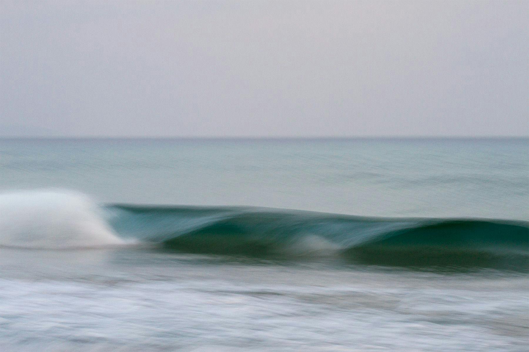 long exposure of two breaking waves